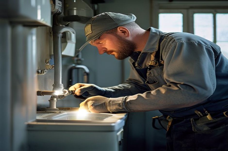 KC Sunshine Services plumber at work